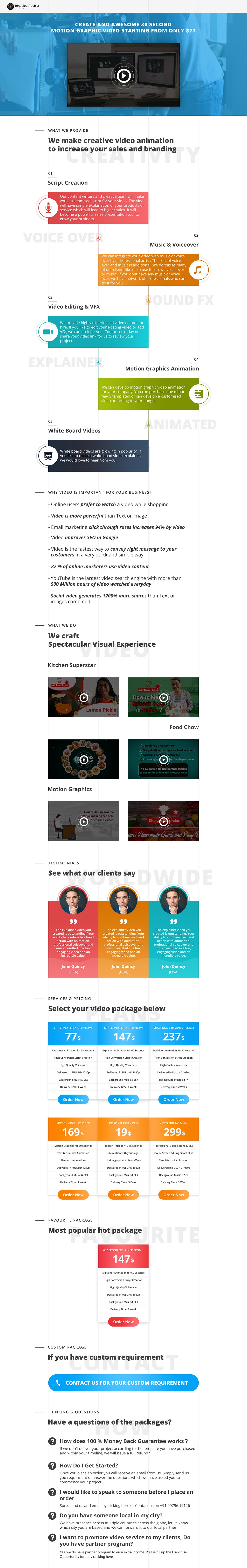 动态图形网页模板Motion Graphics Web Page Template插图