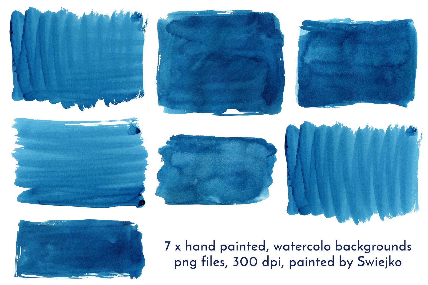 靛蓝水彩背景 Indigo Watercolor Background插图(1)