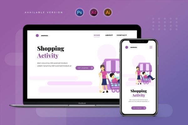 商城购物主题网站Banner&amp;落地页设计素材库精选 Shopping Activity – Banner &amp; Landing Page