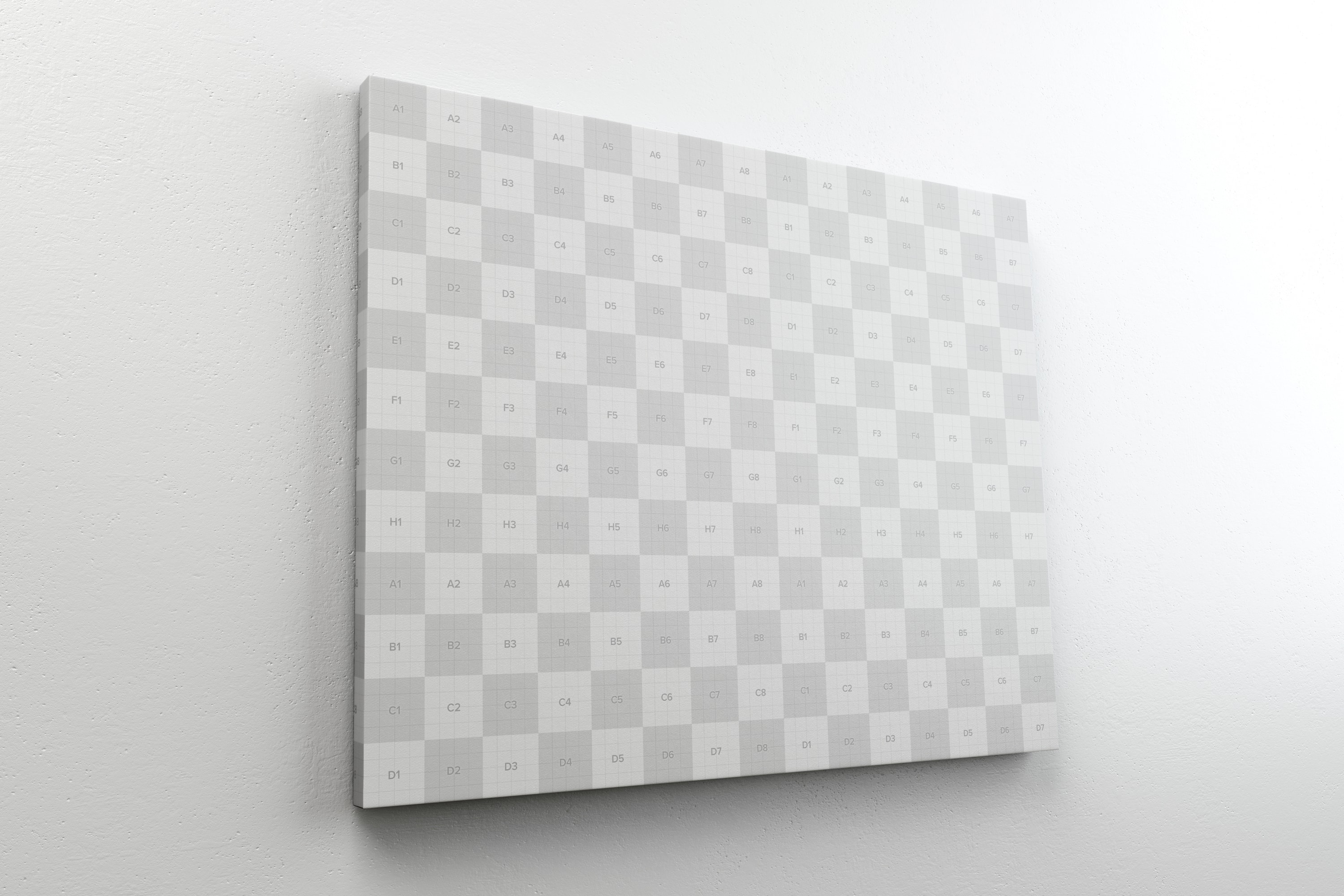 挂墙画布绘画作品展览样机模板 Landscape Canvas Frame Mockup Hanging on Wall in Perspective插图(2)