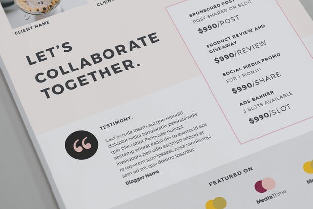 博客网站简介商务合作INDD画册设计模板 Blogger Partnership Template插图(3)