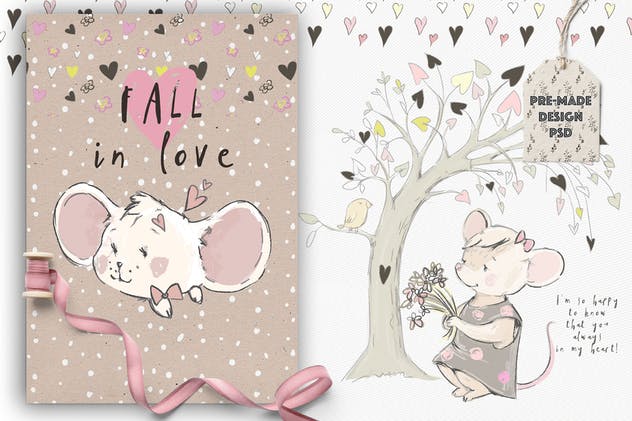 农场の爱水彩插画元素合集 LOVE IN THE FARMHOUSE插图(3)