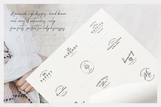 女性品牌VI视觉设计素材包[Logo模板/图标/水彩元素] So Female Branding Kit + Icons & Watercolours插图(1)
