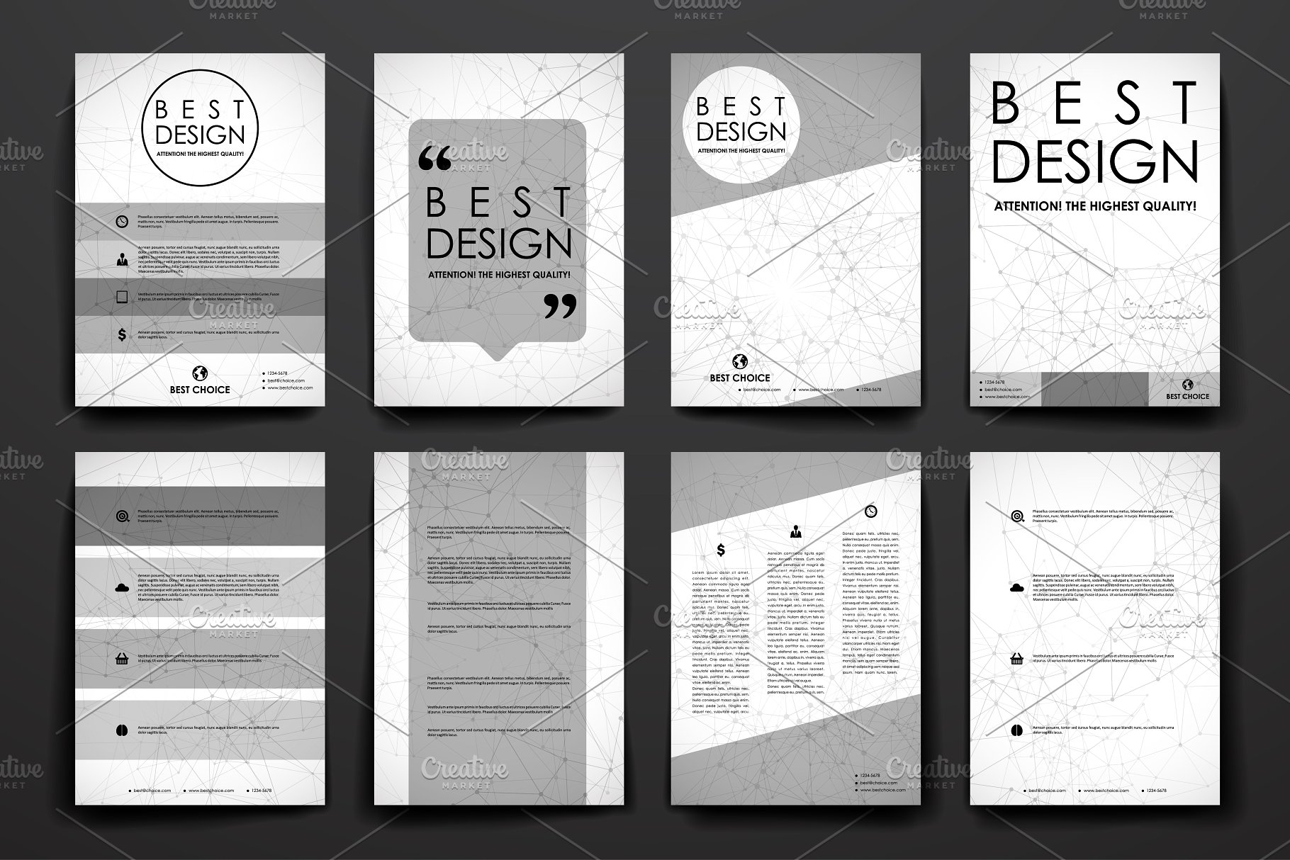分子几何机构图形背景小册子合集 Molecular brochures插图(1)