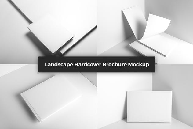 精装纵向画册宣传册样机模板 Hardcover Landscape Brochure Mockup插图(6)