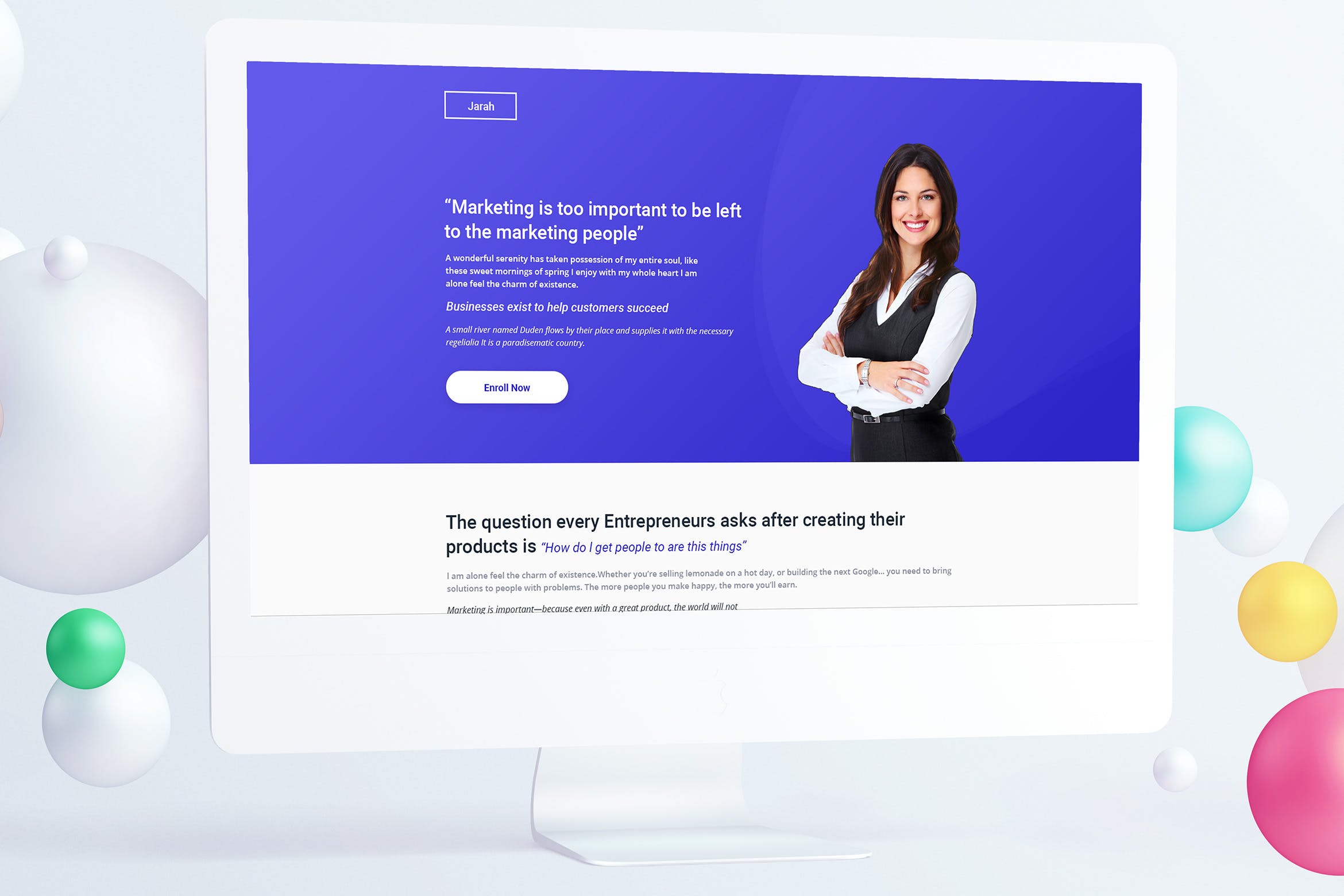 培训讲师介绍页面着陆页设计PSD模板 Growth Course Landing Page PSD Template插图