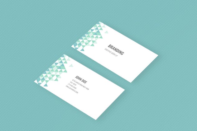企业品牌办公用品样机模板 Branding Identity Mock Up – Teal Tirangles插图(3)