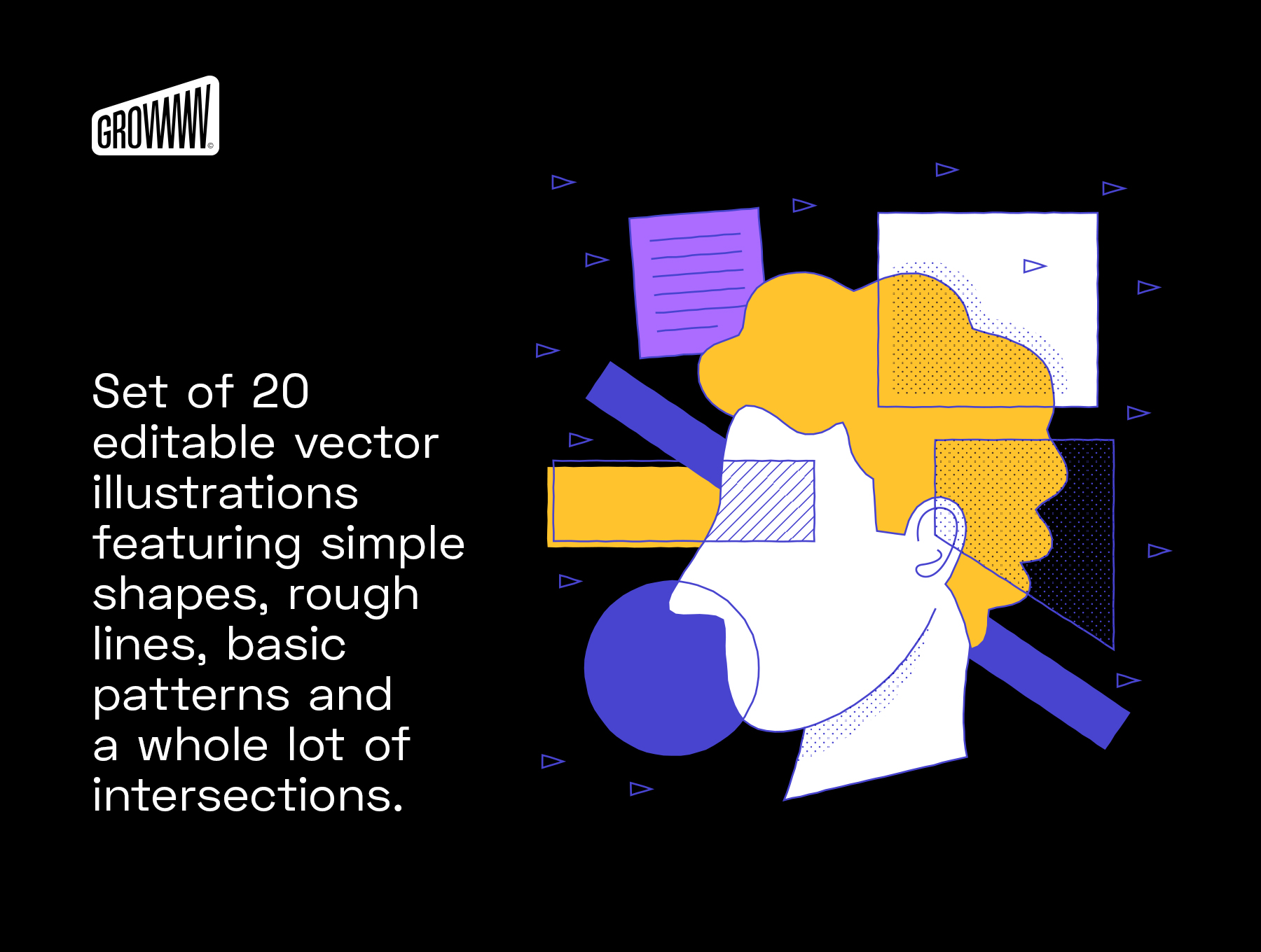 素材库下午茶：20个几何图形图案矢量插画素材库精选集插图(7)