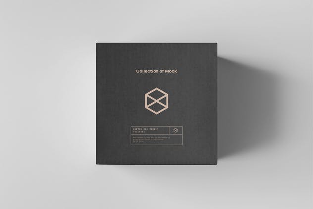 正方体纸箱包装箱样机模板 Carton Box Mockup 100x100x100插图(9)