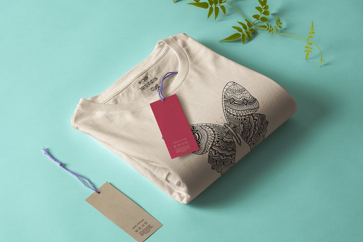 蝴蝶-曼陀罗花手绘T恤印花图案设计矢量插画素材库精选素材 Butterfly Mandala Tshirt Design Illustration插图(1)