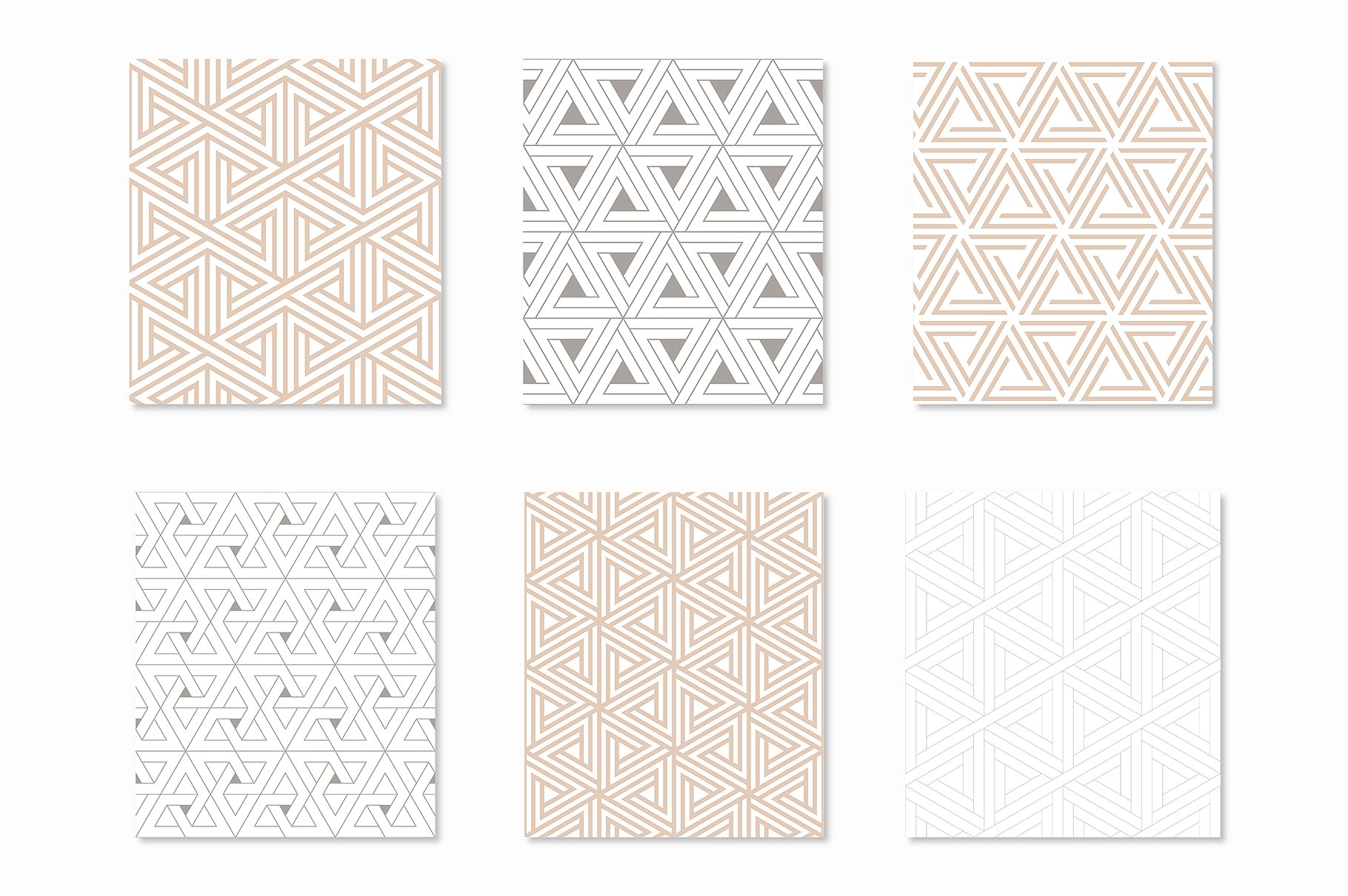 三角无缝几何图案合集 Trigonal Seamless Patterns Set插图(2)