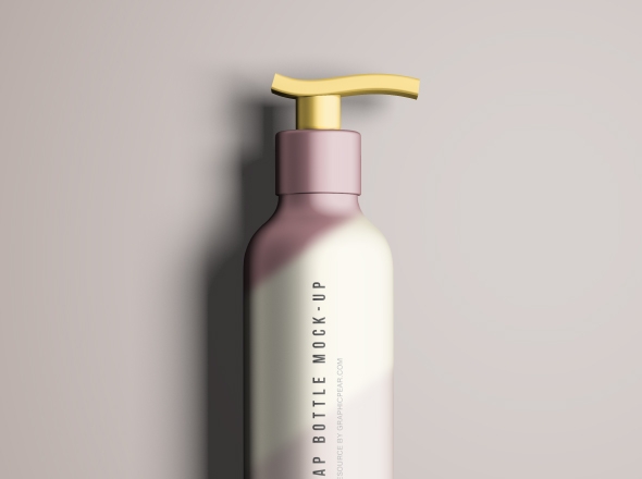 沐浴液洗发水按压瓶外观设计样机模板 Liquid Soap Bottle Mockup