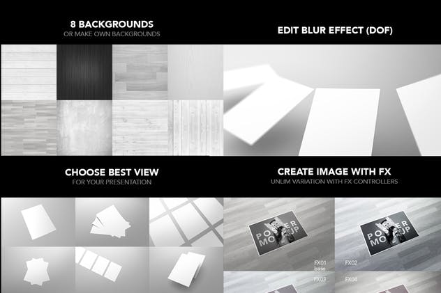 逼真A4海报样机模板 A4 / Poster Mock-up插图(1)