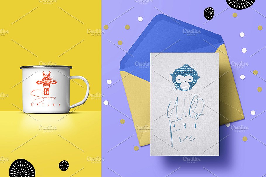 动物工艺装饰图案插画 Graphic Animals插图(2)