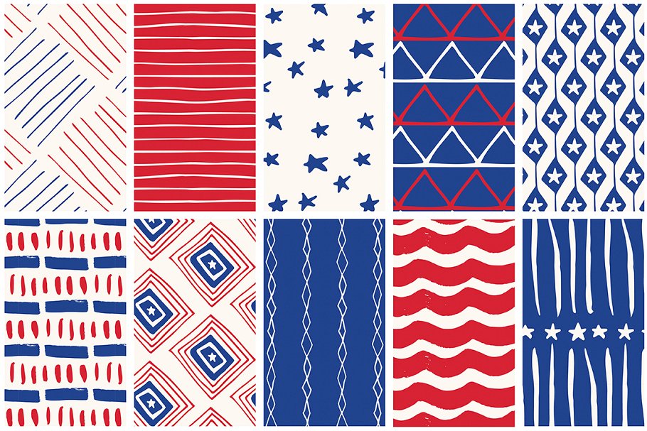 独立日节日主题纹理图案素材 Independence Day Patterns插图(8)
