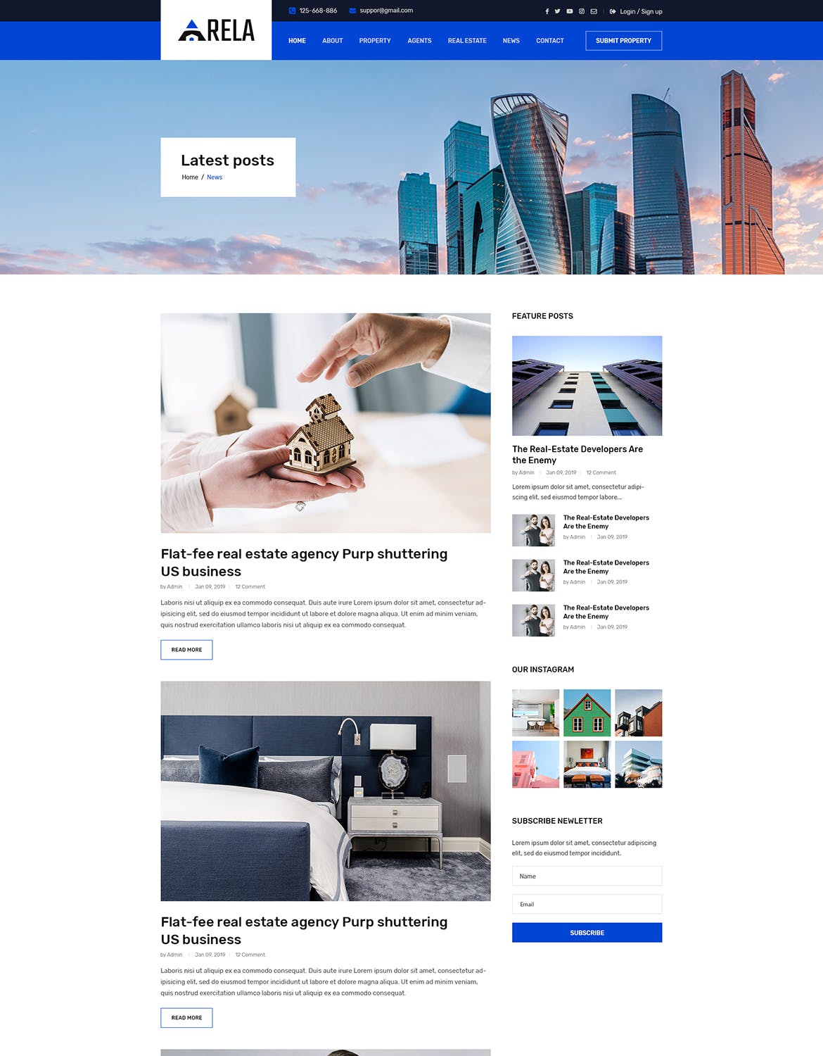 房地产经销商城网站设计PSD模板 Arela | Real Estate PSD Template插图(14)