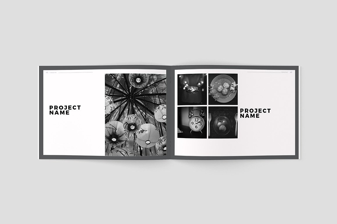 创意极简的黑白色调杂志手册模板下载[indd]插图(23)