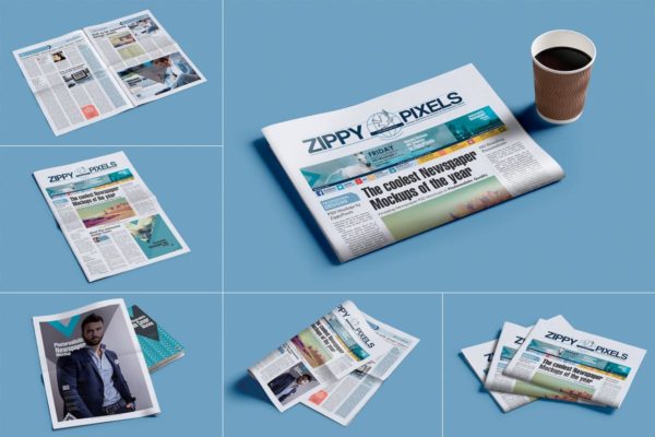 专业新闻报纸PSD印刷品样机 Professional Newspaper PSD Mockups