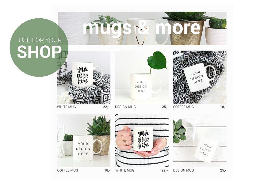 手持白色马克杯样机模板 White mug mockup stock photo插图(1)