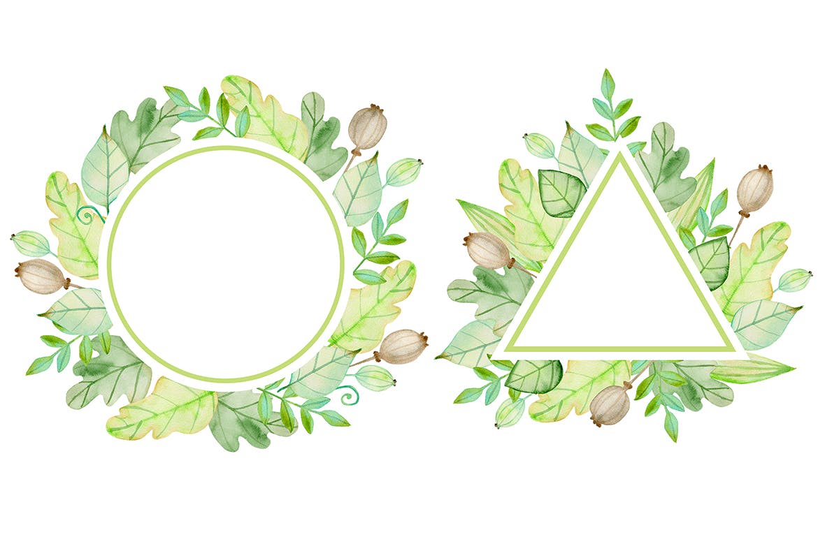 水彩手绘秋天花卉图案PNG素材 Fall Colors Watercolor Design Kit插图(3)