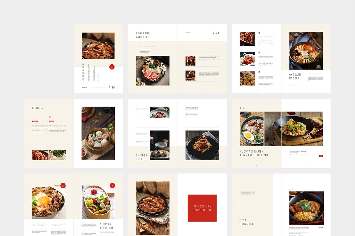 ARASHU食品杂志食谱菜单设计模板插图(4)
