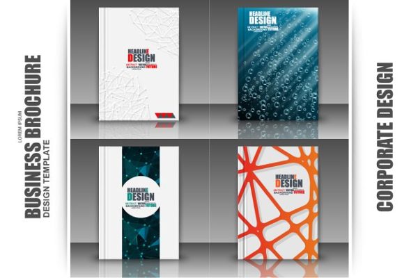 抽象构图背景小册子模板合集 Set of Brochures