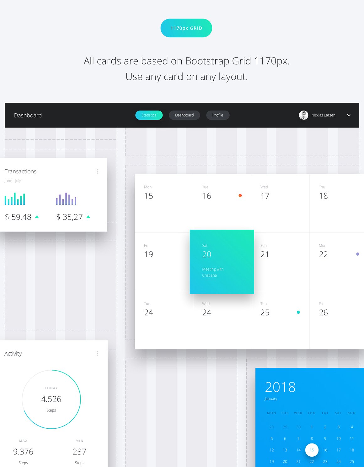 数据仪表盘应用 UI 套件 Datta – Dashboard UI Kit插图(14)