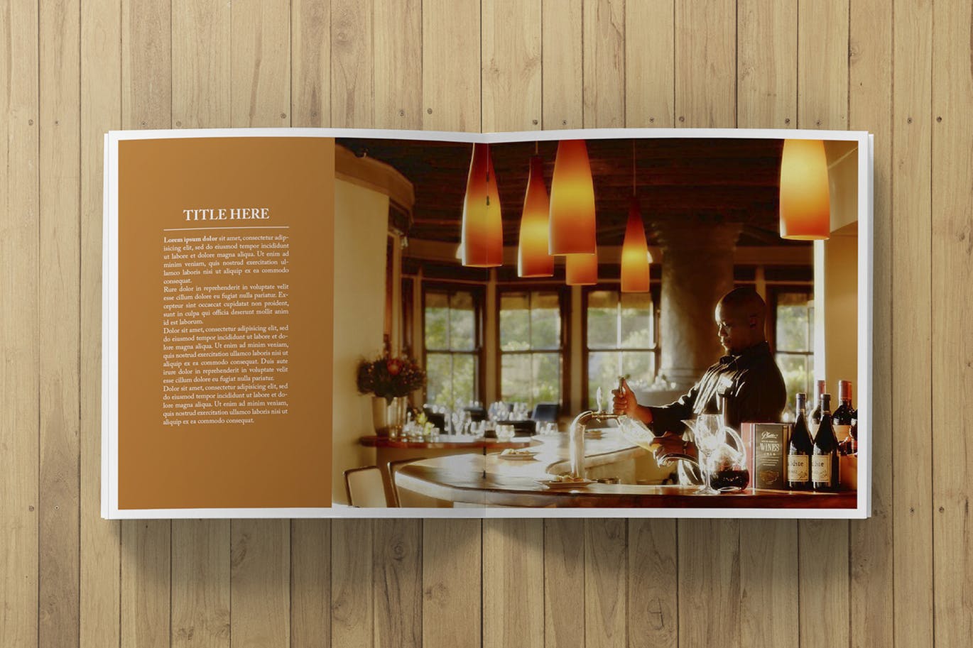 方形画册产品手册内页俯视图样机素材库精选 Square Brochure Open Pages Mockup Top View插图(2)