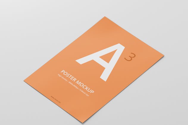 高分辨率带折痕海报样机模板 Poster Mock-Up插图(8)