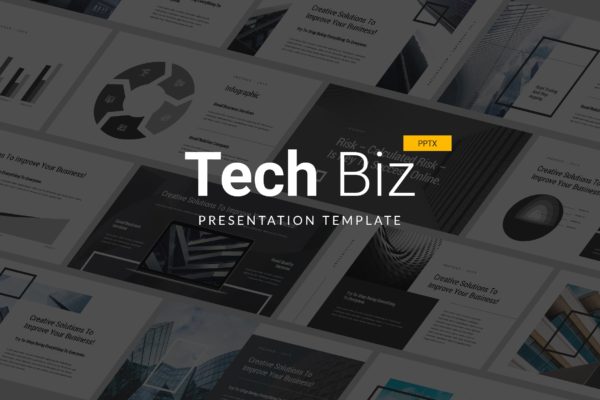 企业投资者介绍/会议报告等多用途素材库精选PPT模板 Tech Biz – Powerpoint Template
