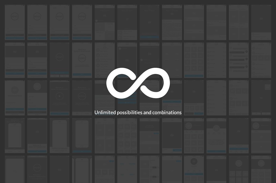 网页设计线框图素材包 Bones Wireframe Kit插图(7)