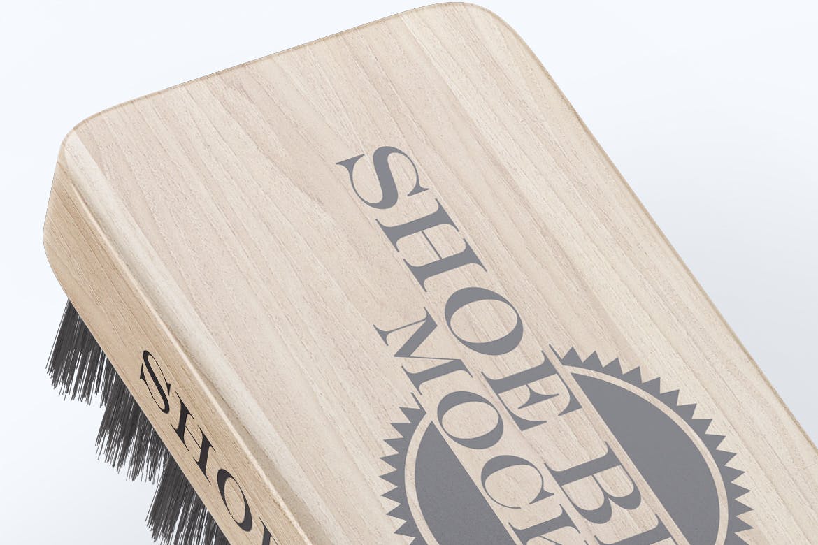 鞋刷品牌Logo设计预览样机模板 Shoe Brush Mock-Up插图(5)