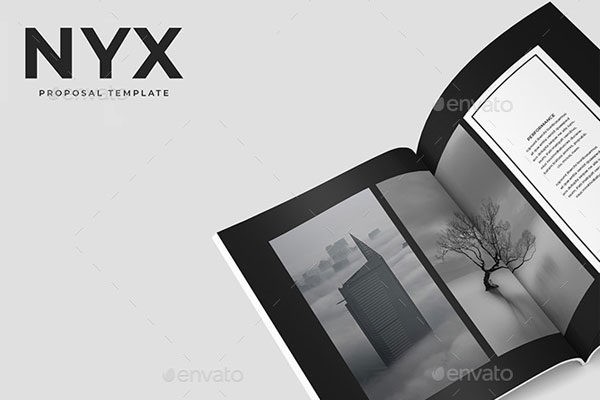 72页优雅极简的杂志模板下载 Nyx Proposal Template [psd]