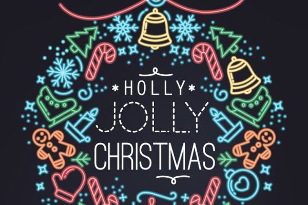 圣诞节扁平风格符号插画 Christmas Flat Symbols