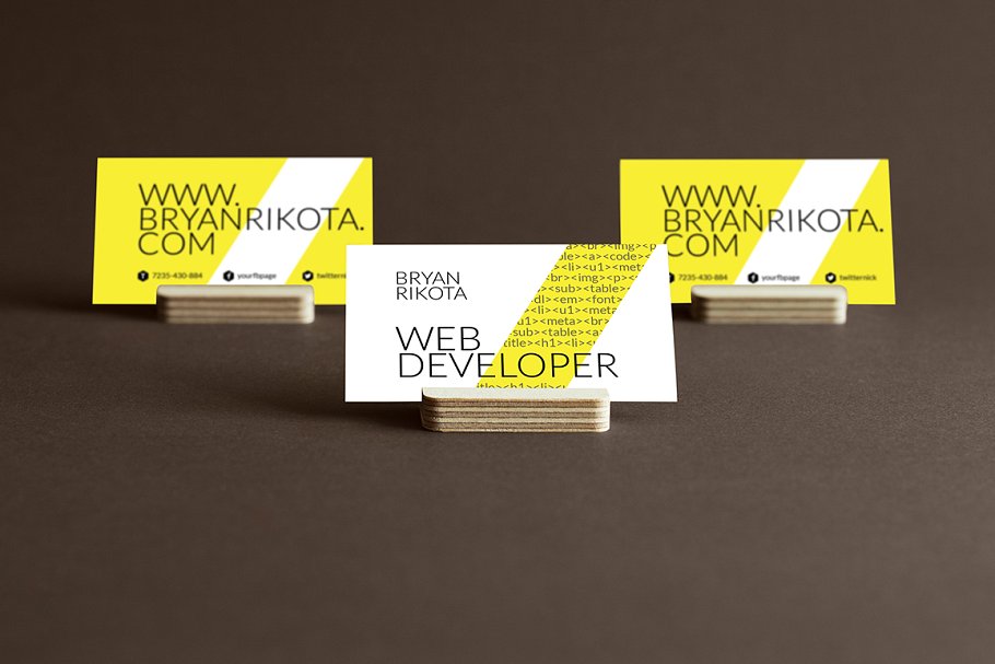 互联网前端开发人员-特色名片模板71 Web Developer – Business Card 71插图(4)