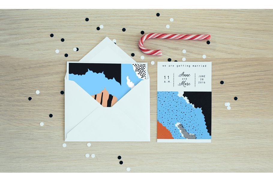 21张艺术纹理海报及邀请函模板  Joyful collection. Vector & JPEG插图