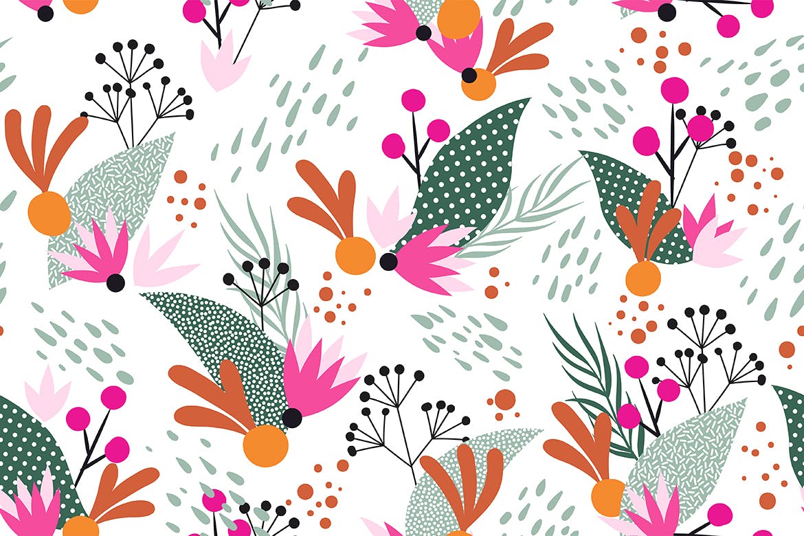 时尚新孟菲斯风格的无缝背景纹理底纹插图(2)