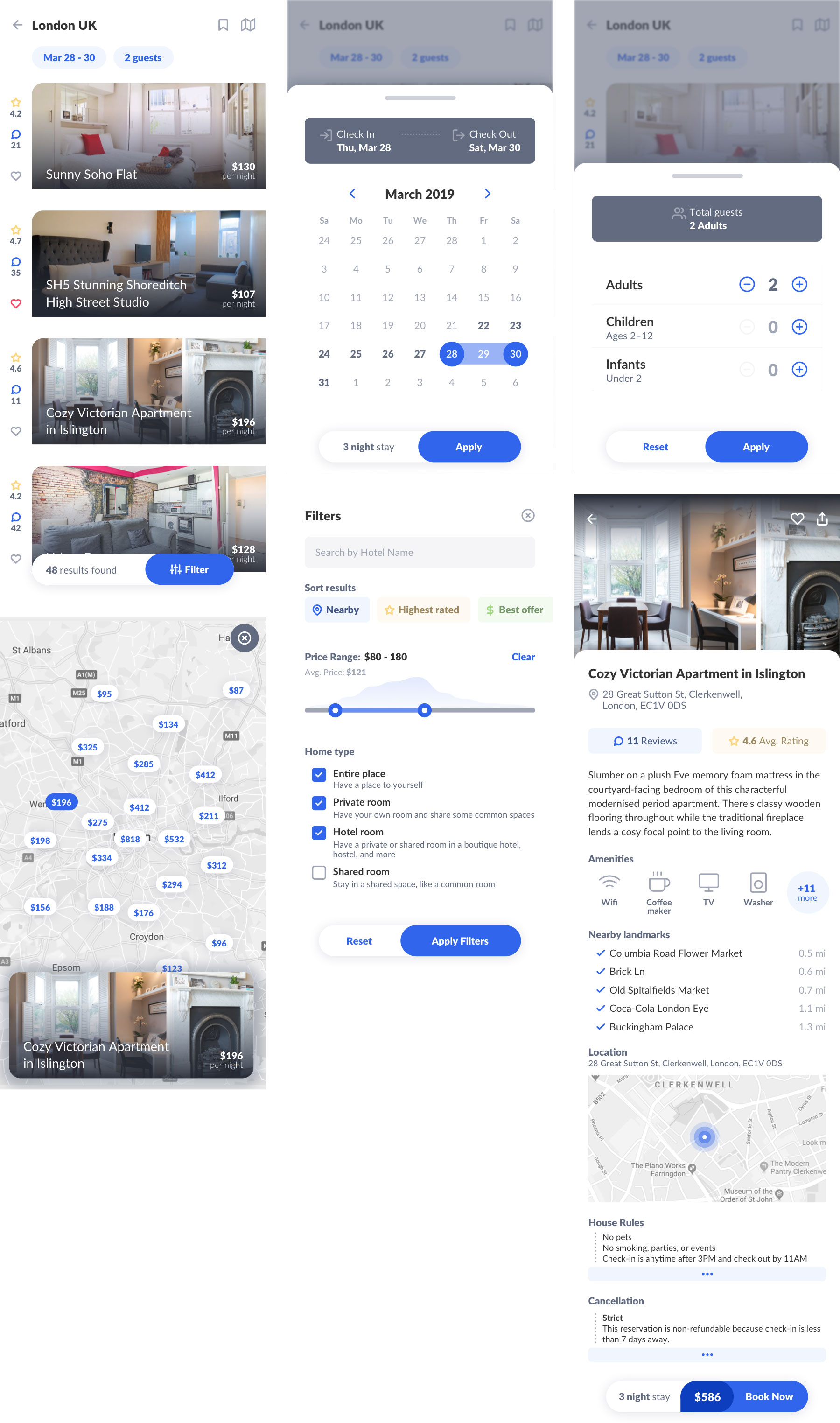 公寓搜索结果界面