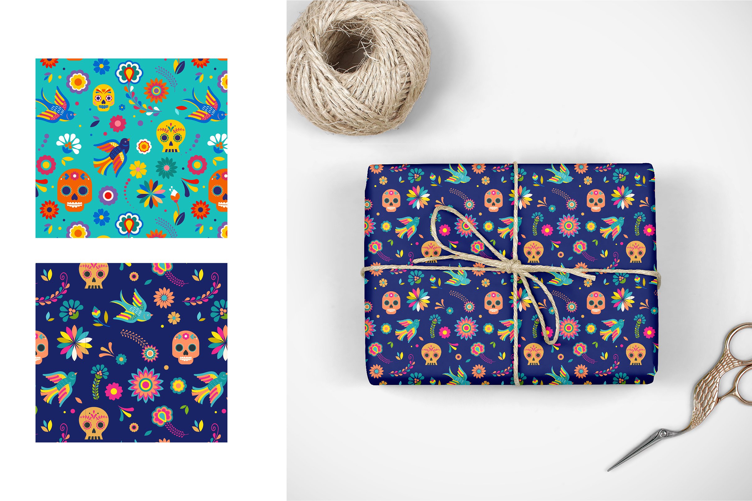 墨西哥亡灵节马克笔手绘插画 Day of the Dead – Mexican collection插图(4)