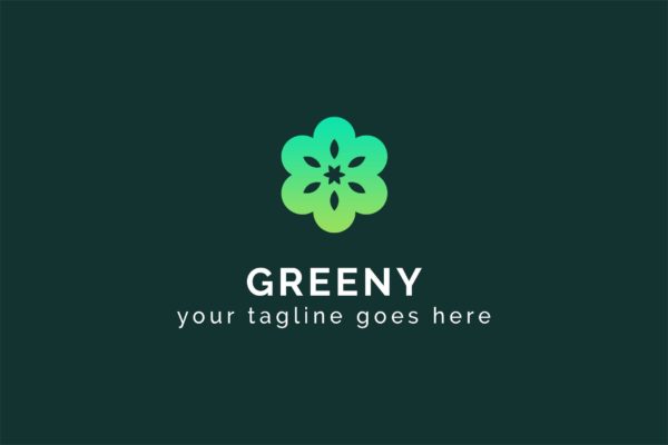 六瓣剪纸花卉图形Logo设计素材库精选模板 Greeny – Multipurpose Logo Template