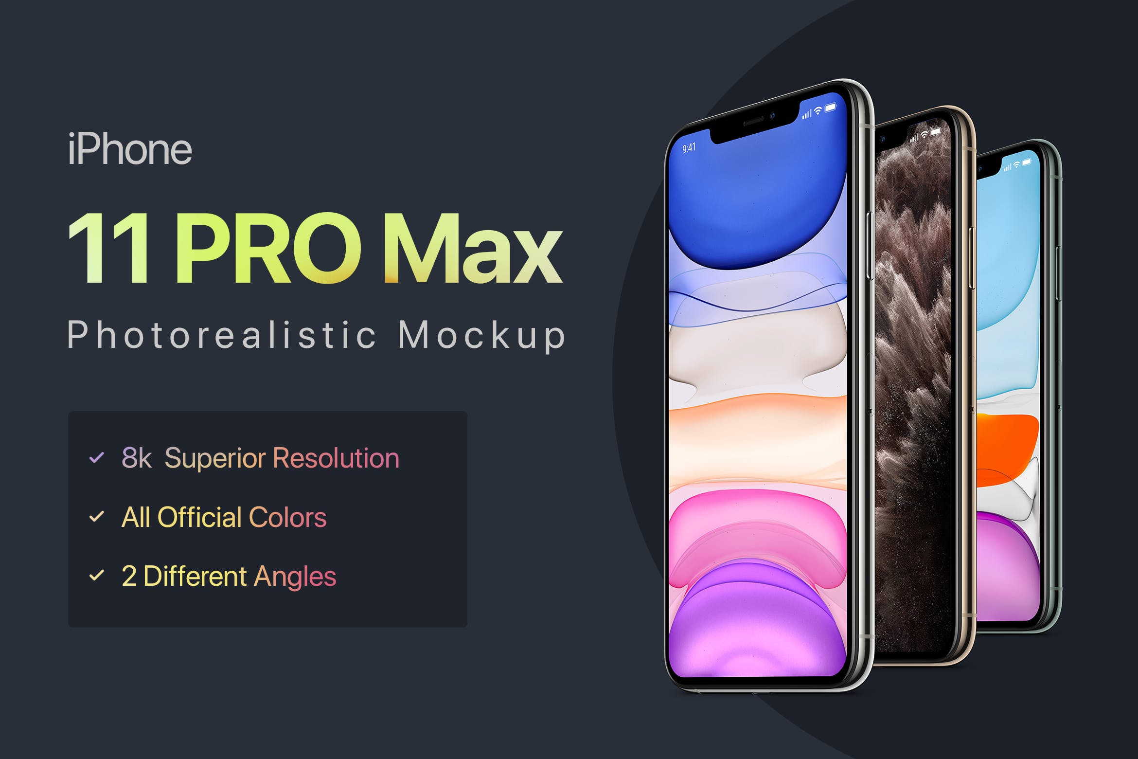 超高清8K分辨率iPhone 11 Pro手机素材库精选样机 iPhone 11 Pro Max Mockup插图