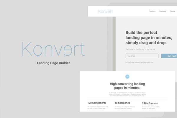 素材库下午茶：超级实用与多功能的着陆页线框图套装下载[XD,fig,PSD,sketch]