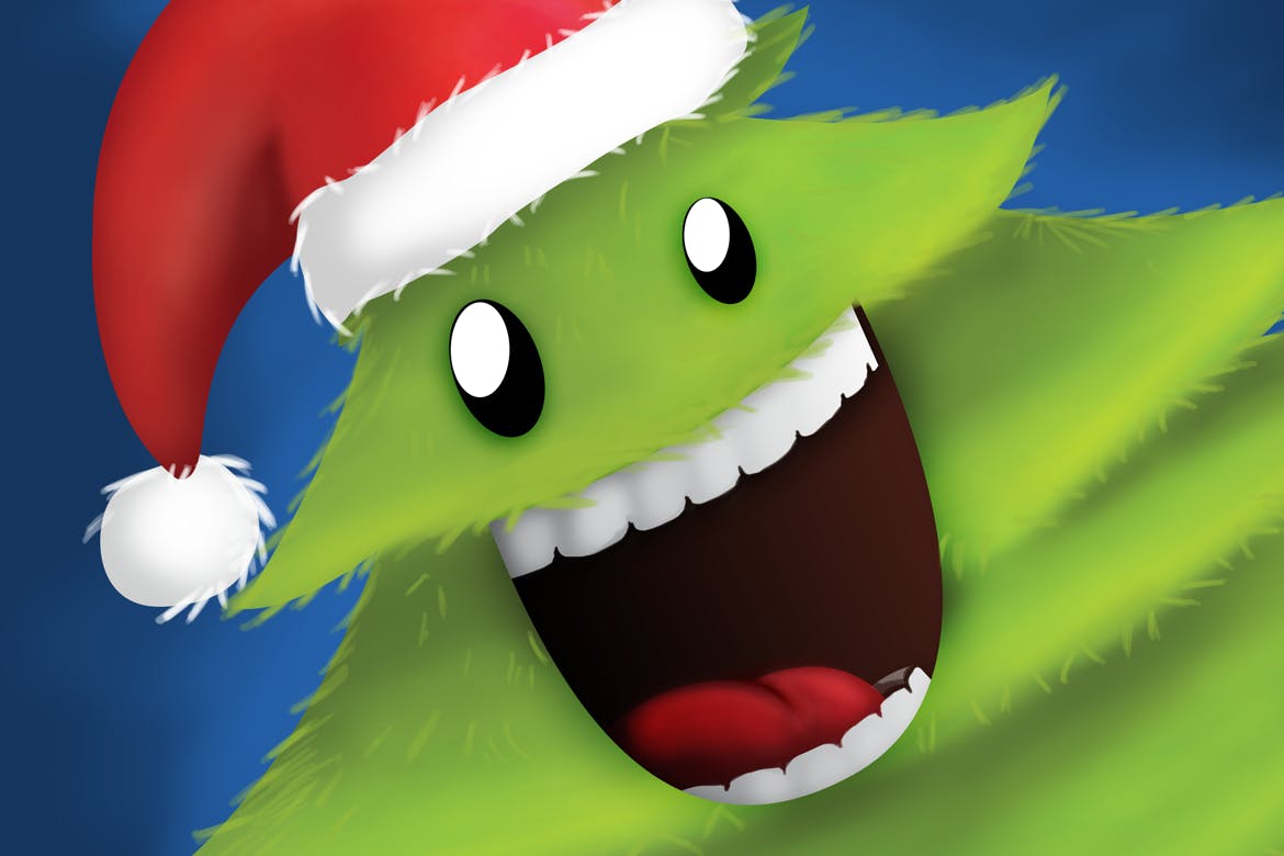 可爱设计风格圣诞树设计PSD分层模板 Christmas Tree插图(1)