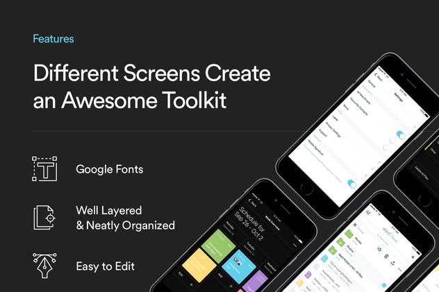 数据信息统计分析类应用设计UI套件 Sked Mobile UI Kit插图(2)