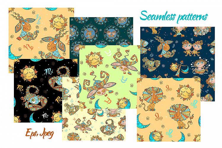 创意可爱风格十二星座插画合集插图(4)