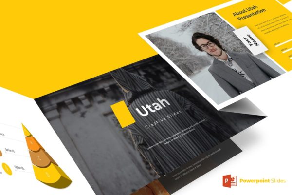 多用途信息图表企业/个人主题创意PPT幻灯片模板 Utah – Powerpoint Template
