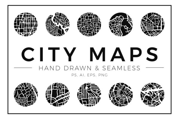 抽象城市地图纹理素材包 Abstract City Map Patterns