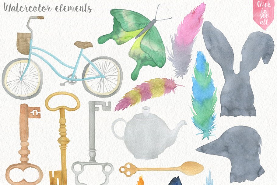 花园水彩元素合集 Garden Watercolor DIY Pro插图(3)