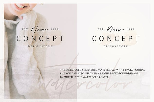 女性品牌VI视觉设计素材包[Logo模板/图标/水彩元素] So Female Branding Kit + Icons & Watercolours插图(5)