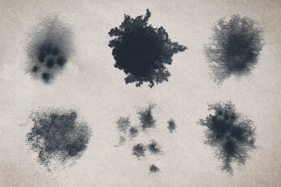 奇形怪状滴墨墨水纹理PS笔刷v1 Textured Drips Brush Pack Volume 1插图(2)